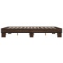 Estructura cama madera ingeniería metal marrón roble 150x200 cm de vidaXL, Camas y somieres - Ref: Foro24-3280236, Precio: 12...