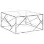 Mesa de centro plateada acero inoxidable y vidrio templado de vidaXL, Mesas de centro - Ref: Foro24-349953, Precio: 160,54 €,...