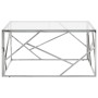 Mesa de centro plateada acero inoxidable y vidrio templado de vidaXL, Mesas de centro - Ref: Foro24-349953, Precio: 160,54 €,...