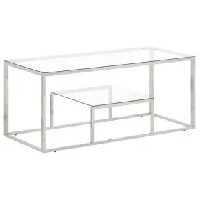 Silver stainless steel and tempered glass coffee table by vidaXL, Coffee table - Ref: Foro24-350017, Price: 84,70 €, Discount: %