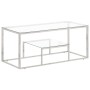 Mesa de centro plateada acero inoxidable y vidrio templado de vidaXL, Mesas de centro - Ref: Foro24-350017, Precio: 104,45 €,...