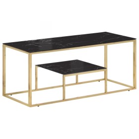 Mesa de centro dorada acero inoxidable y vidrio templado de vidaXL, Mesas de centro - Ref: Foro24-350020, Precio: 159,62 €, D...