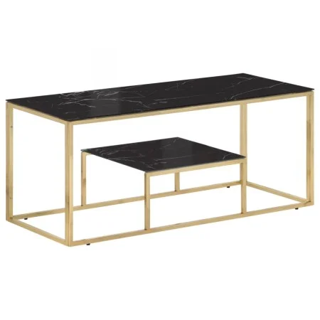 Mesa de centro dorada acero inoxidable y vidrio templado de vidaXL, Mesas de centro - Ref: Foro24-350020, Precio: 157,15 €, D...