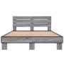 Estructura cama madera ingeniería metal gris Sonoma 140x190 cm de vidaXL, Camas y somieres - Ref: Foro24-3280170, Precio: 144...