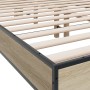 Estructura cama madera ingeniería metal roble Sonoma 140x200 cm de vidaXL, Camas y somieres - Ref: Foro24-3280193, Precio: 14...