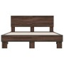 Estructura cama madera ingeniería metal marrón roble 120x200 cm de vidaXL, Camas y somieres - Ref: Foro24-3280201, Precio: 14...