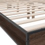Estructura cama madera ingeniería metal marrón roble 120x200 cm de vidaXL, Camas y somieres - Ref: Foro24-3280201, Precio: 14...