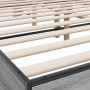 Estructura cama madera ingeniería metal gris Sonoma 160x200 cm de vidaXL, Camas y somieres - Ref: Foro24-3280185, Precio: 152...