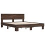Estructura cama madera ingeniería metal marrón roble 150x200 cm de vidaXL, Camas y somieres - Ref: Foro24-3280191, Precio: 15...