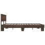 Estructura cama madera ingeniería metal marrón roble 150x200 cm de vidaXL, Camas y somieres - Ref: Foro24-3280191, Precio: 15...