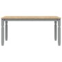 Mesa de comedor Corona madera maciza de pino gris 160x80x75 cm de vidaXL, Mesas de cocina y de comedor - Ref: Foro24-4005718,...