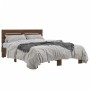 Estructura cama madera ingeniería metal marrón roble 140x200 cm de vidaXL, Camas y somieres - Ref: Foro24-3280151, Precio: 14...