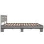 Estructura cama madera ingeniería metal gris Sonoma 200x200 cm de vidaXL, Camas y somieres - Ref: Foro24-3280130, Precio: 163...