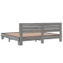 Estructura cama madera ingeniería metal gris Sonoma 200x200 cm de vidaXL, Camas y somieres - Ref: Foro24-3280130, Precio: 163...