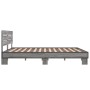 Estructura cama madera ingeniería metal gris Sonoma 150x200 cm de vidaXL, Camas y somieres - Ref: Foro24-3280145, Precio: 147...