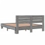 Estructura cama madera ingeniería metal gris Sonoma 150x200 cm de vidaXL, Camas y somieres - Ref: Foro24-3280145, Precio: 147...