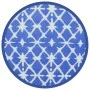 Alfombra de exterior PP azul y blanco Ø120 cm de vidaXL, Protectores para exterior - Ref: Foro24-368490, Precio: 18,17 €, Des...