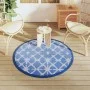 Alfombra de exterior PP azul y blanco Ø120 cm de vidaXL, Protectores para exterior - Ref: Foro24-368490, Precio: 18,17 €, Des...