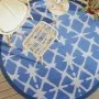 Alfombra de exterior PP azul y blanco Ø200 cm de vidaXL, Protectores para exterior - Ref: Foro24-368492, Precio: 36,38 €, Des...