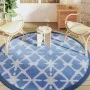 Alfombra de exterior PP azul y blanco Ø200 cm de vidaXL, Protectores para exterior - Ref: Foro24-368492, Precio: 36,38 €, Des...