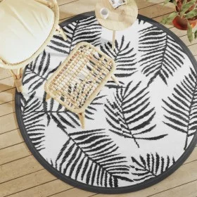 Alfombra de exterior PP blanco y negro Ø160 cm de vidaXL, Protectores para exterior - Ref: Foro24-368471, Precio: 28,21 €, De...