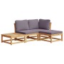 Set de muebles de jardín 4 pzs y cojines madera maciza acacia de vidaXL, Sofás modulares de exterior - Ref: Foro24-3214307, P...