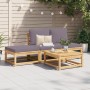 Set de muebles de jardín 4 pzs y cojines madera maciza acacia de vidaXL, Sofás modulares de exterior - Ref: Foro24-3214326, P...