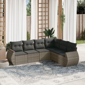 Set de muebles de jardín 6 pzas y cojines ratán sintético gris en Conjuntos de jardín | Comprar online en Foru.es