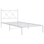 Estructura de cama de metal con cabecero blanco 90x200 cm de vidaXL, Camas y somieres - Ref: Foro24-376544, Precio: 66,57 €, ...