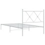 Estructura de cama de metal con cabecero blanco 90x200 cm de vidaXL, Camas y somieres - Ref: Foro24-376544, Precio: 66,57 €, ...