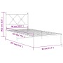 Estructura de cama de metal con cabecero blanco 90x200 cm de vidaXL, Camas y somieres - Ref: Foro24-376544, Precio: 66,57 €, ...