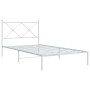 Estructura de cama de metal con cabecero blanco 100x200 cm de vidaXL, Camas y somieres - Ref: Foro24-376546, Precio: 76,94 €,...