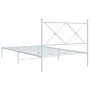 Estructura de cama de metal con cabecero blanco 100x200 cm de vidaXL, Camas y somieres - Ref: Foro24-376546, Precio: 76,94 €,...