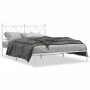 Estructura de cama de metal con cabecero blanca 135x190 cm de vidaXL, Camas y somieres - Ref: Foro24-376550, Precio: 94,62 €,...