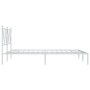 Estructura de cama de metal con cabecero blanca 135x190 cm de vidaXL, Camas y somieres - Ref: Foro24-376550, Precio: 94,62 €,...