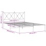 Estructura de cama de metal con cabecero blanca 135x190 cm de vidaXL, Camas y somieres - Ref: Foro24-376550, Precio: 94,62 €,...