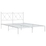 Estructura de cama con cabecero metal blanca 140x200 cm de vidaXL, Camas y somieres - Ref: Foro24-376552, Precio: 95,26 €, De...