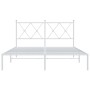 Estructura de cama con cabecero metal blanca 140x200 cm de vidaXL, Camas y somieres - Ref: Foro24-376552, Precio: 95,26 €, De...