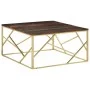 Mesa de centro acero inoxidable madera maciza traviesa dorado de vidaXL, Mesas de centro - Ref: Foro24-349958, Precio: 148,06...