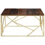 Mesa de centro acero inoxidable madera maciza traviesa dorado de vidaXL, Mesas de centro - Ref: Foro24-349958, Precio: 149,44...