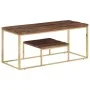 Couchtisch aus Edelstahl, Massivholz, freches Gold von vidaXL, Couchtisch - Ref: Foro24-350022, Preis: 108,67 €, Rabatt: %