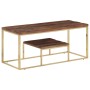 Mesa de centro acero inoxidable madera maciza traviesa dorado de vidaXL, Mesas de centro - Ref: Foro24-350022, Precio: 109,67...