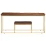 Couchtisch aus Edelstahl, Massivholz, freches Gold von vidaXL, Couchtisch - Ref: Foro24-350022, Preis: 108,67 €, Rabatt: %