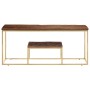 Mesa de centro acero inoxidable madera maciza traviesa dorado de vidaXL, Mesas de centro - Ref: Foro24-350022, Precio: 109,67...