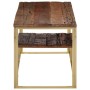 Mesa de centro acero inoxidable madera maciza traviesa dorado de vidaXL, Mesas de centro - Ref: Foro24-350022, Precio: 109,67...