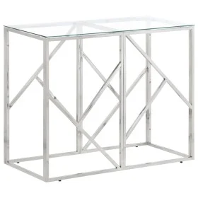 Mesa consola acero inoxidable plateado y vidrio templado de vidaXL, Mesas auxiliares - Ref: Foro24-349985, Precio: 128,45 €, ...