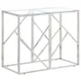 Mesa consola acero inoxidable plateado y vidrio templado de vidaXL, Mesas auxiliares - Ref: Foro24-349985, Precio: 128,45 €, ...