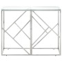 Mesa consola acero inoxidable plateado y vidrio templado de vidaXL, Mesas auxiliares - Ref: Foro24-349985, Precio: 137,12 €, ...
