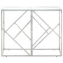 Mesa consola acero inoxidable plateado y vidrio templado de vidaXL, Mesas auxiliares - Ref: Foro24-349985, Precio: 128,45 €, ...
