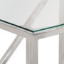 Mesa consola acero inoxidable plateado y vidrio templado de vidaXL, Mesas auxiliares - Ref: Foro24-349985, Precio: 137,12 €, ...